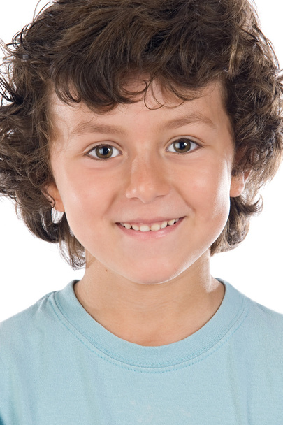 Портрет гарного хлопчика з блакитною сорочкою
 - Фото, зображення