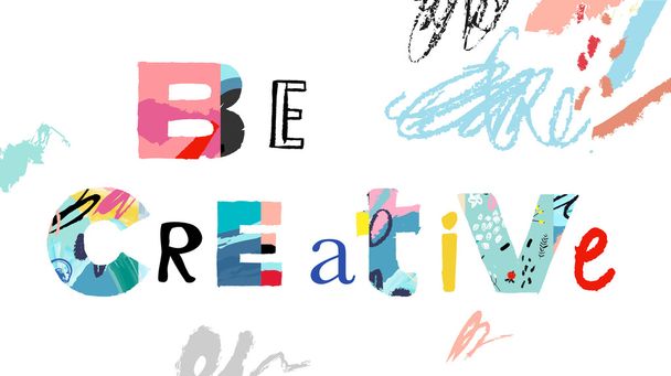 Creativity and Inspiration artistic poster. - Vektor, obrázek