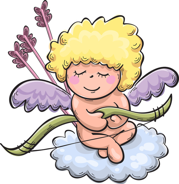 Cupid with bow and arrows - Vector, Image