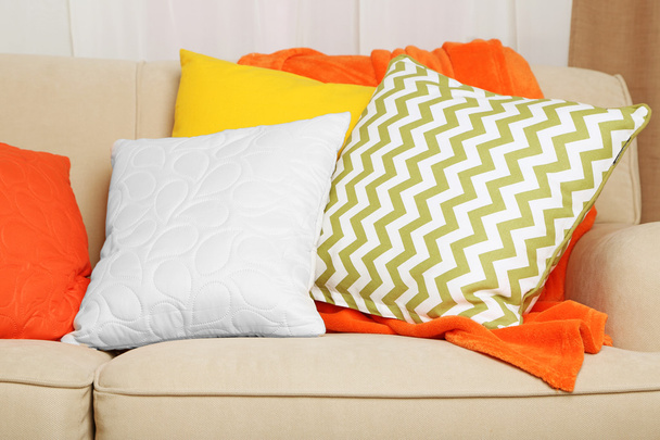 Sofa with colorful pillows - Photo, image