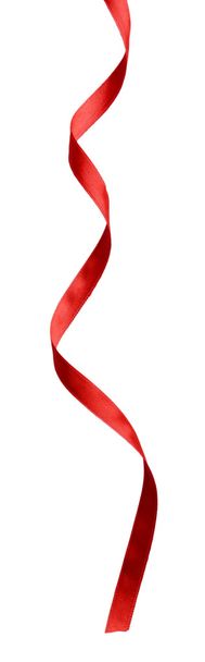 Red satin ribbon - Fotoğraf, Görsel