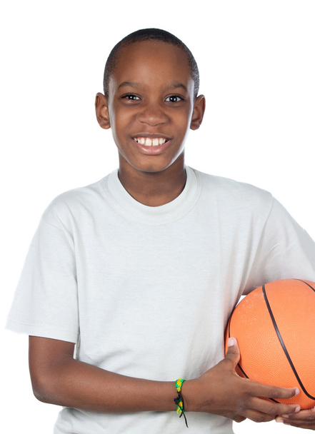 Adorable child playing the basketball - Foto, Imagen