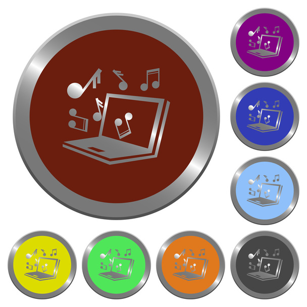 Color multimedia buttons - Vector, Image