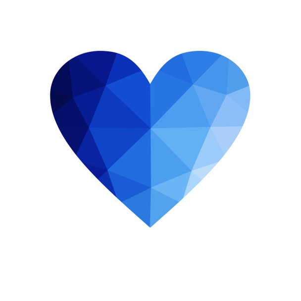 Blue heart isolated on white background. - Photo, Image