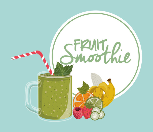 fruit smoothie design - Vector, Imagen