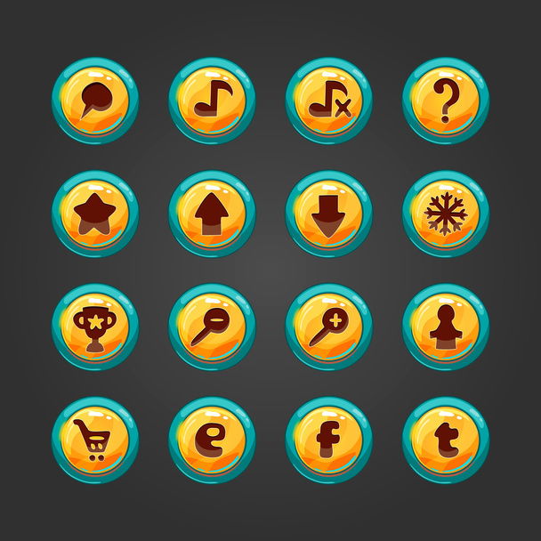 Set of vector button for game design-2 - Διάνυσμα, εικόνα