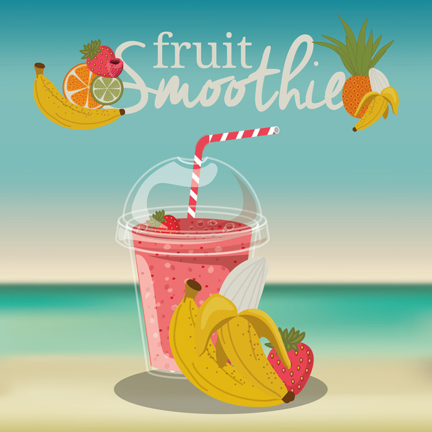 fruit smoothie ontwerp - Vector, afbeelding