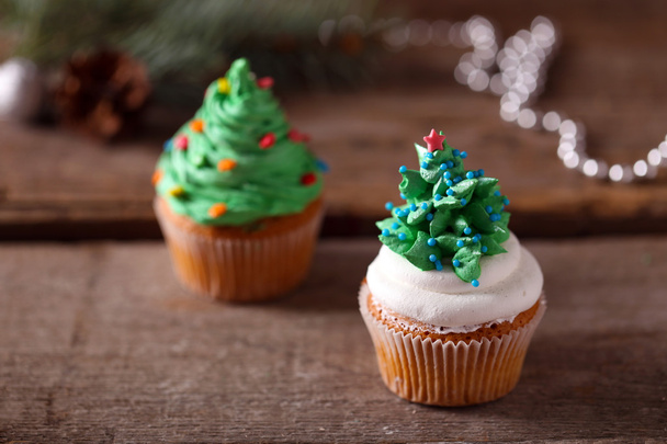 Colorful Beautiful Christmas cupcakes - Foto, Imagem