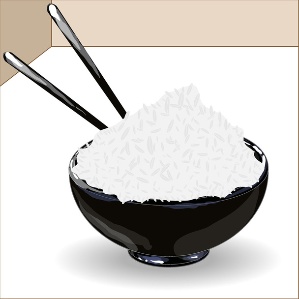 Illusztráció: Donburi/tál/csésze rizs  - Vektor, kép