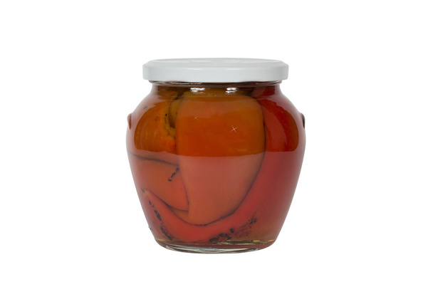 Peppers canned in glass jar - Zdjęcie, obraz