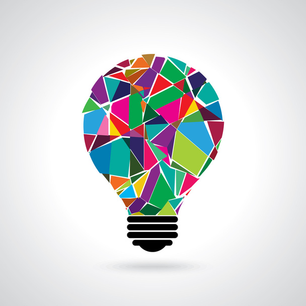 colorful idea with light bulb - Vector, Image