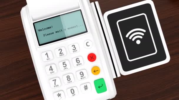 Animation du concept de paiement mobile sans espèces par téléphone intelligent
 - Séquence, vidéo