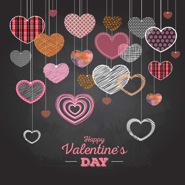 Valentine's day card with love hearts - Vector, afbeelding