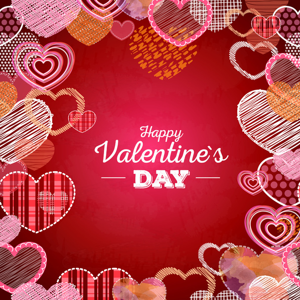 Valentine's day card with love hearts - Vector, imagen