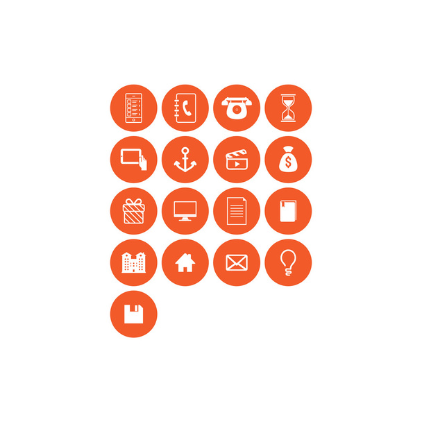 Concept Icon Set: Dark orange - Vector, Image