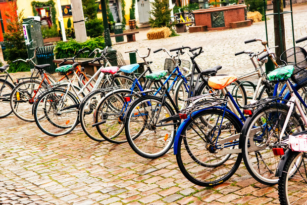 MALMO, SWEDEN - DECEMBER 31, 2014: Parked bicycles in city center in Malmo in Sweden. - Foto, immagini