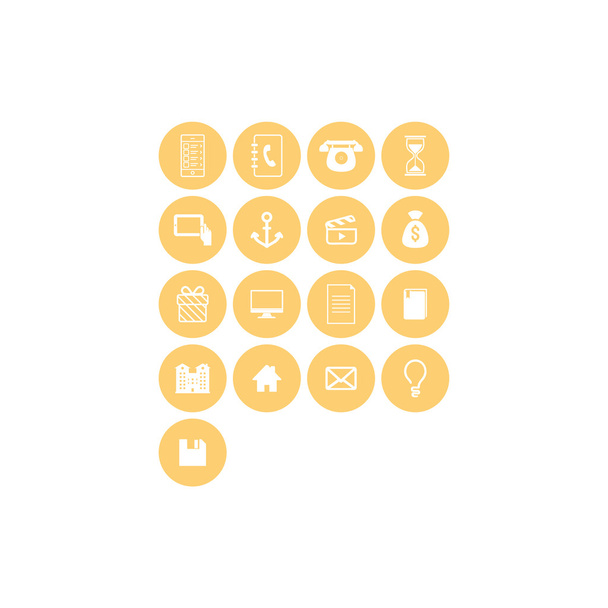 Concept Icon Set: Yellow - Vector, Image