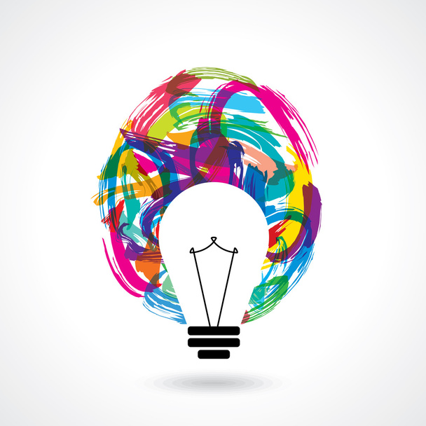 multicolor business idea with light bulb - Vector, Image
