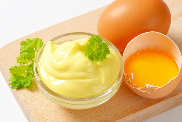 Bowl of homemade mayonnaise - Photo, Image