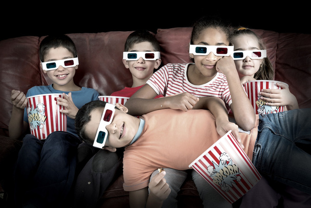 Kids in the movies - Photo, Image