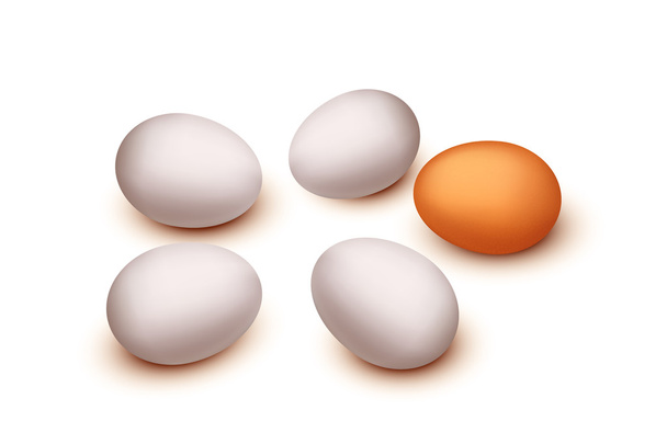 three eggs isolated - Wektor, obraz