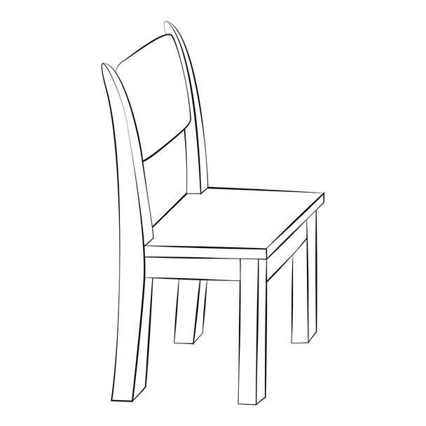 Черный контур векторного кресла
 - Вектор,изображение