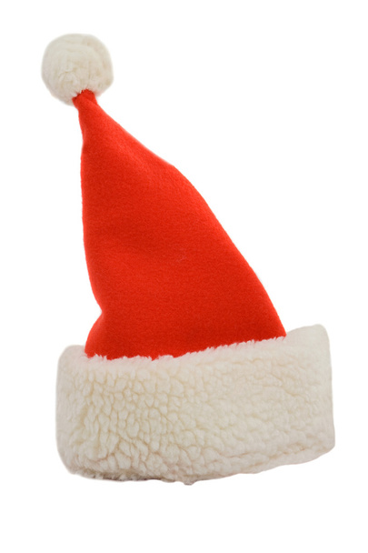 hoed van santa claus geïsoleerd op wit - Foto, afbeelding