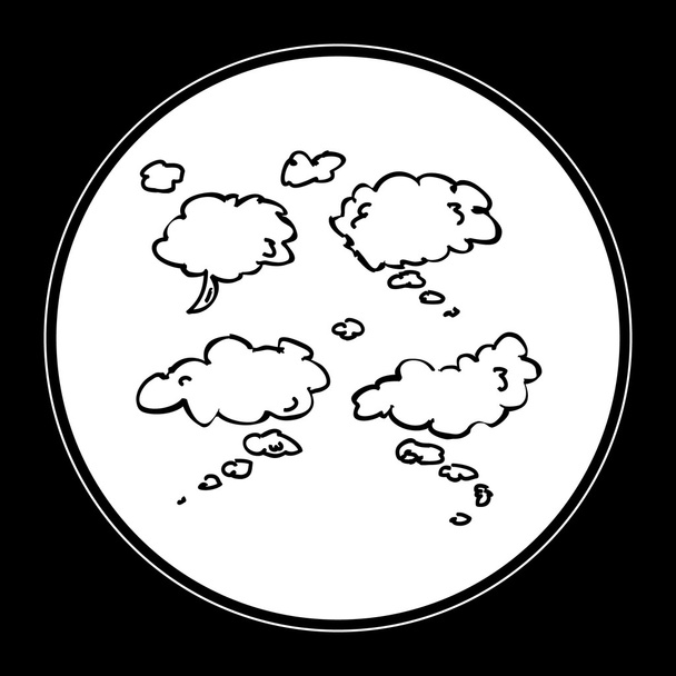 egyszerű doodle a gondolat buborékok - Vektor, kép