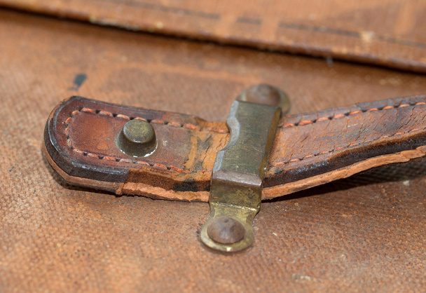 Old canvas trunk handle close up - Фото, изображение