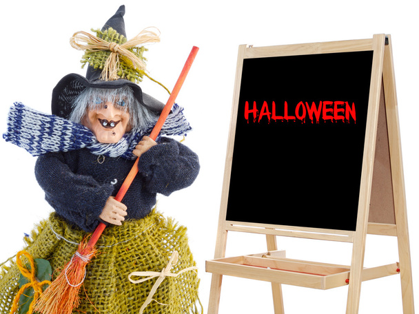 čarodějnice drobet břidlice a text halloween - Fotografie, Obrázek