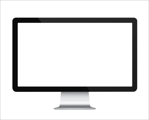 Computer display with blank white screen isolated. Vector illustration - Vector, Image