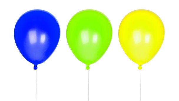 τρία πολύχρωμα μπαλόνια φουσκωμένα - Φωτογραφία, εικόνα