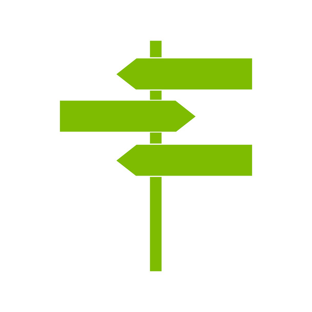 blank road sign isolated over white background. vector. green icon - Vector, Image