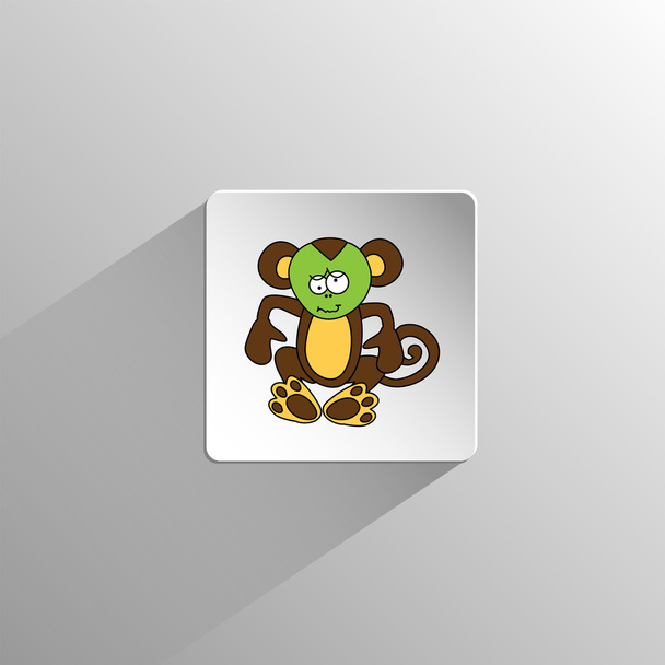 cute colored monkey icon - Vector, Image