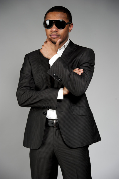 Attractive African American Male in A Suit - Fotoğraf, Görsel