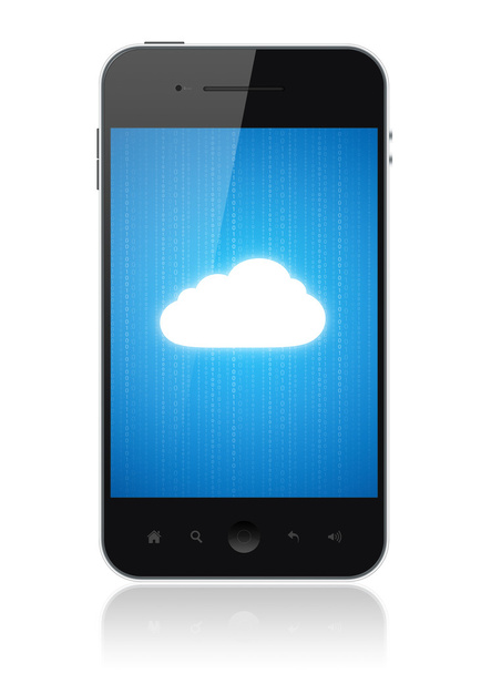 Cloud Computing Connection On Mobile Phone - Foto, Imagen