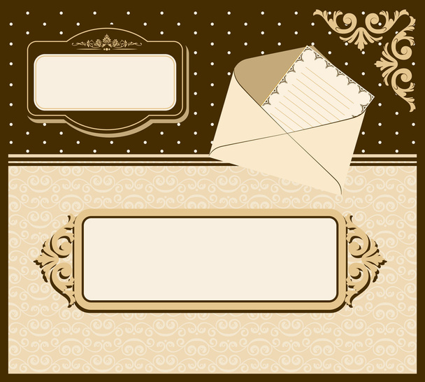 Vintage lace ornaments on background. Vector - ベクター画像