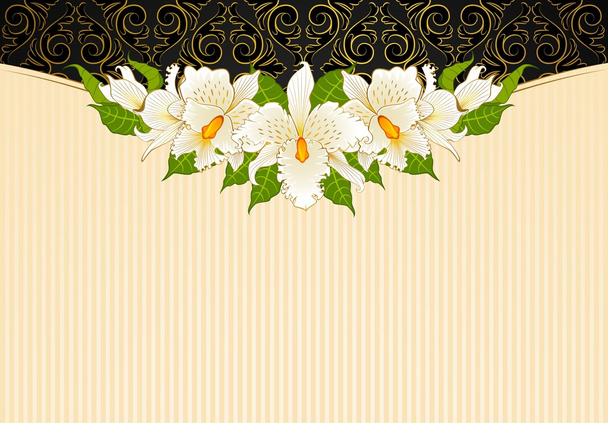 Vintage-Blumen mit Spitzenornamenten auf dem Hintergrund. Vektor - Vektor, Bild