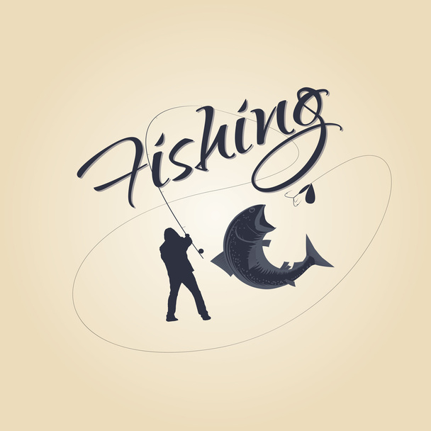 логотип риболовля та елементи дизайну
 - Вектор, зображення