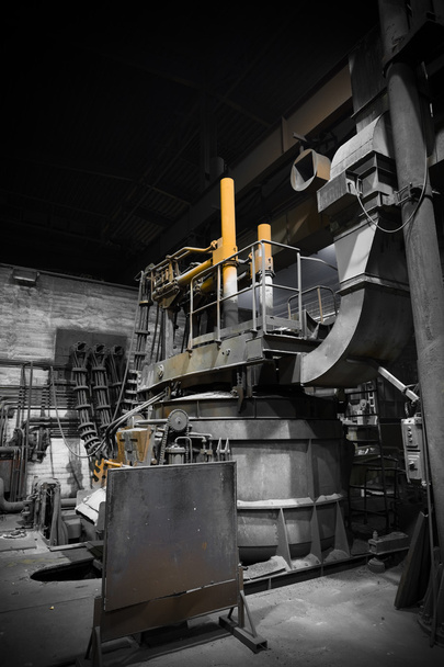 a furnace operating a foundry, poor light - Photo, Image