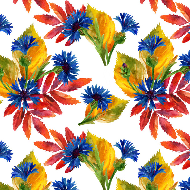 Motif aquarelle floral, texture avec des fleurs
.  - Photo, image
