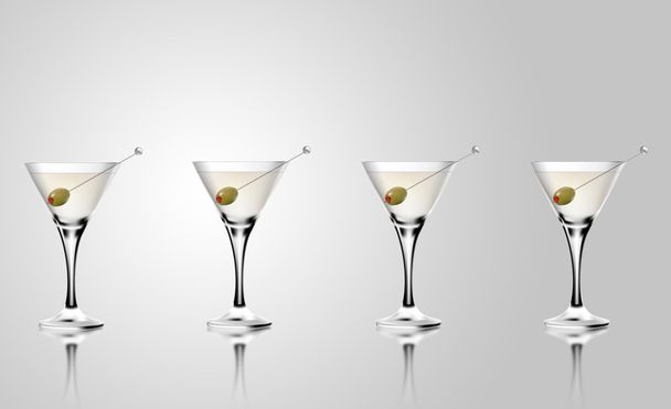 Martini cocktail glass with olives.  - Foto, Imagem