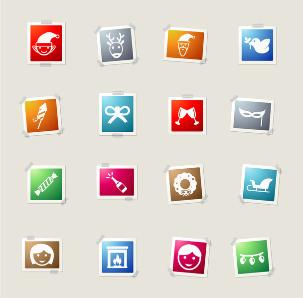 Christmas simply icons - Vector, Imagen