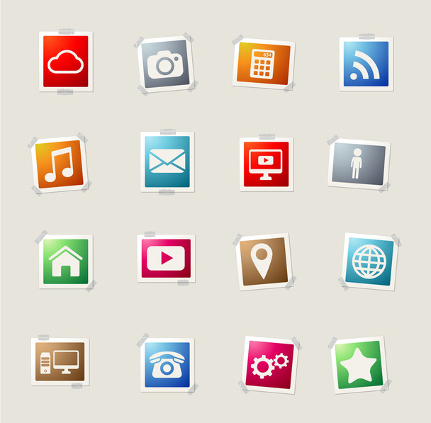Social media simply icons - Vektor, kép