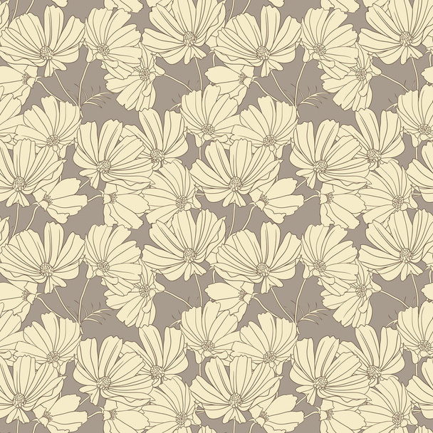 Floral seamless wallpaper - Vetor, Imagem