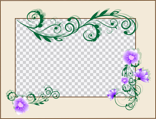 frame decorated with flowers - Vektori, kuva