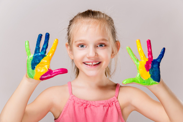 Colorful painted hands. - Photo, Image