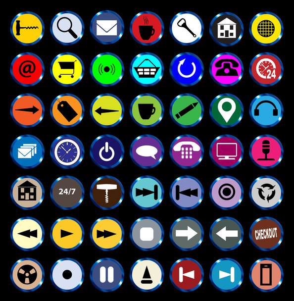 Web Icon Buttons - Vektor, kép
