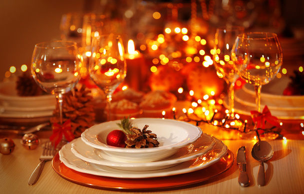 Christmas table setting - 写真・画像