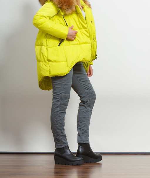 Young fashionable girl wearing jacket - Foto, Imagen